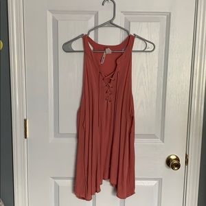 Salmon cold shoulder long sleeve